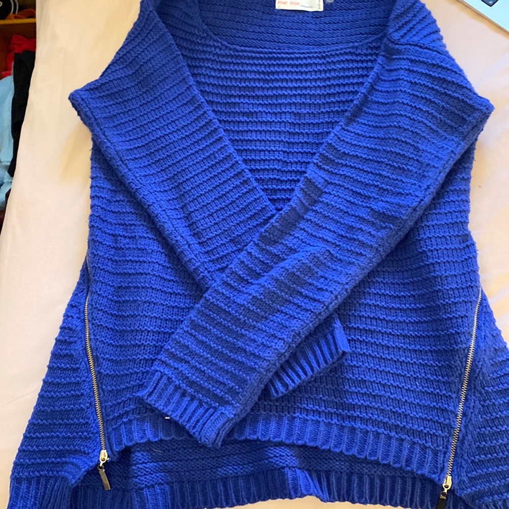 Blue knitted sweater